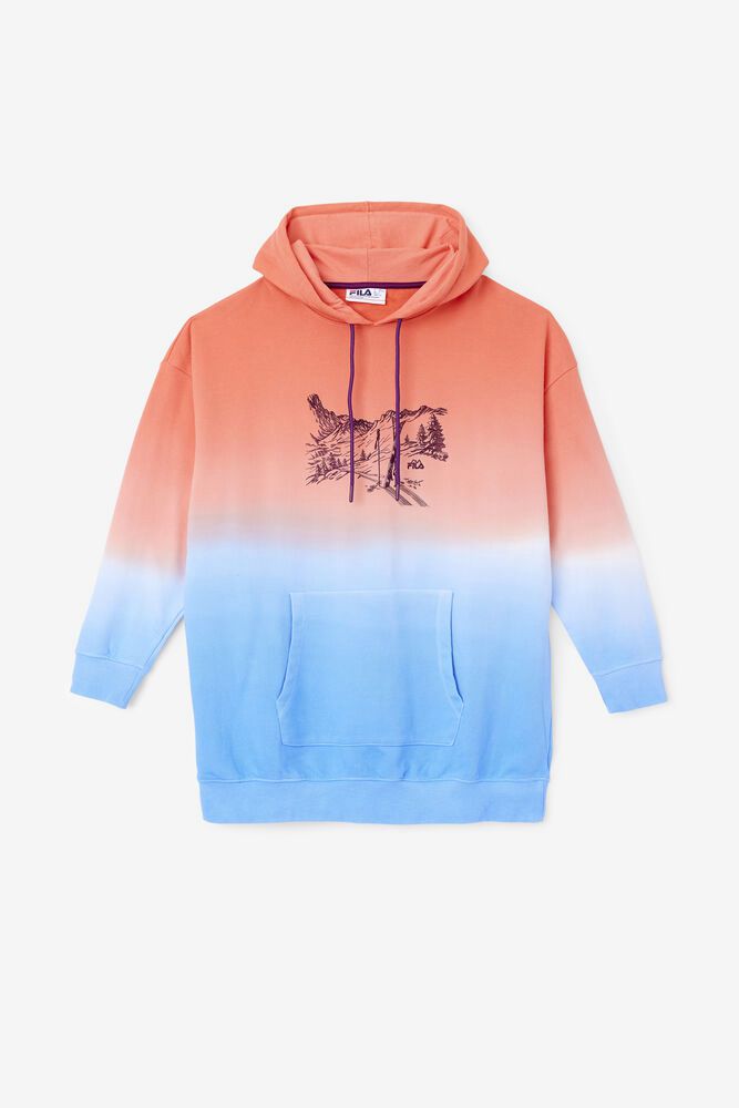 Fila Hættetrøje Dame Orange/Blå Destiny Oversized BZG-364819